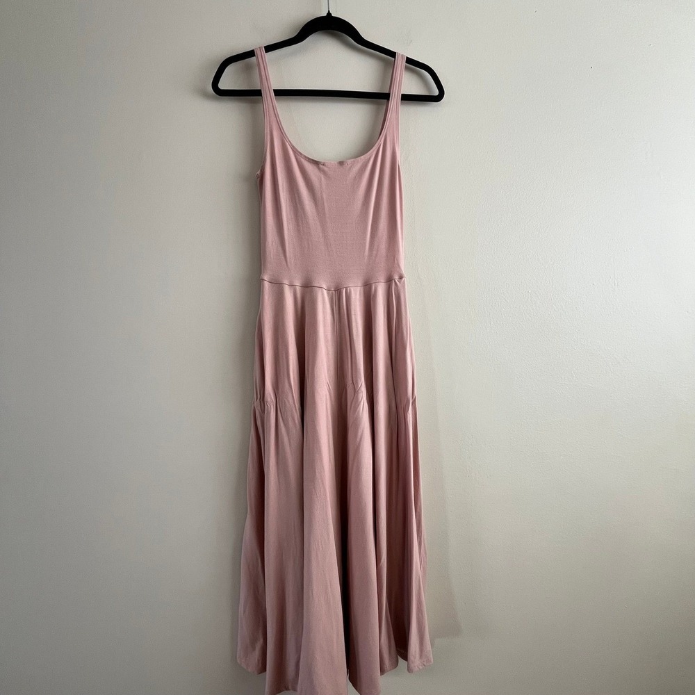 Reformation Rou Dress Blush Pink Fit and Flare Tank Midi Size S Ballet Softgirl - Picture 6 of 7